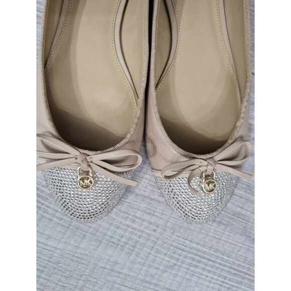 Michael Kors Silver glitter Front bow W/ Charms flat size 7-7.5M - Picture 6 of 16